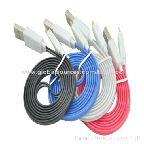 Flat USB cable for iPhone 5 LED light